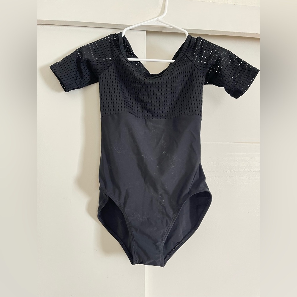 Jule Dancewear Marquise Dot Mesh 1/2 Sleeve Leotard Black M